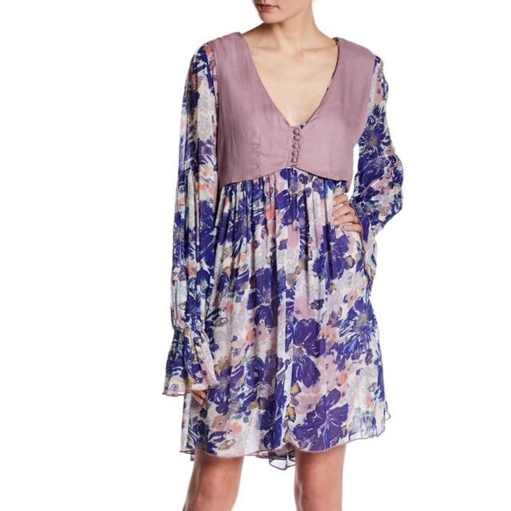 NWT Free People • Alice Vested Long Sleeve Dress